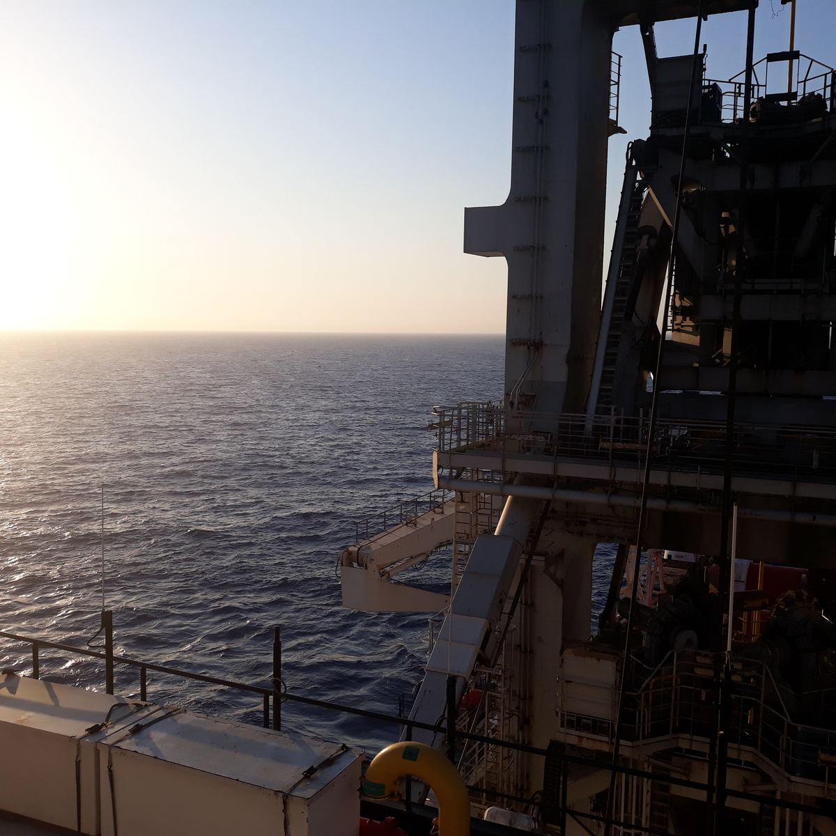 View over the sea from an offshore vessel